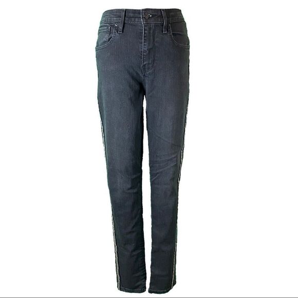 Levi’s 701 High Rise Skinny size 30 color- black sequin side stripe - Picture 3 of 11